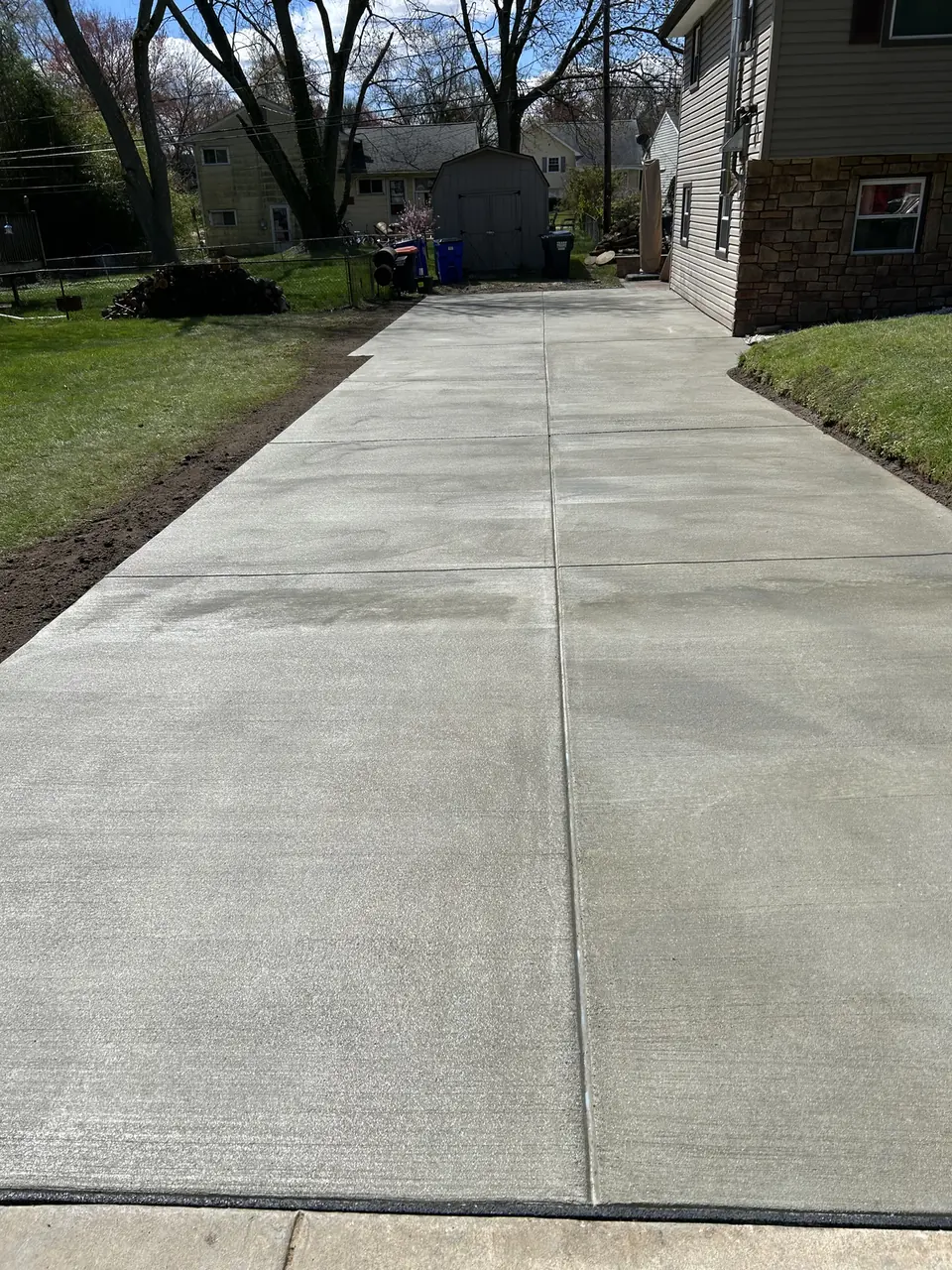 Long finished concrete driveway in New Castle County, DE