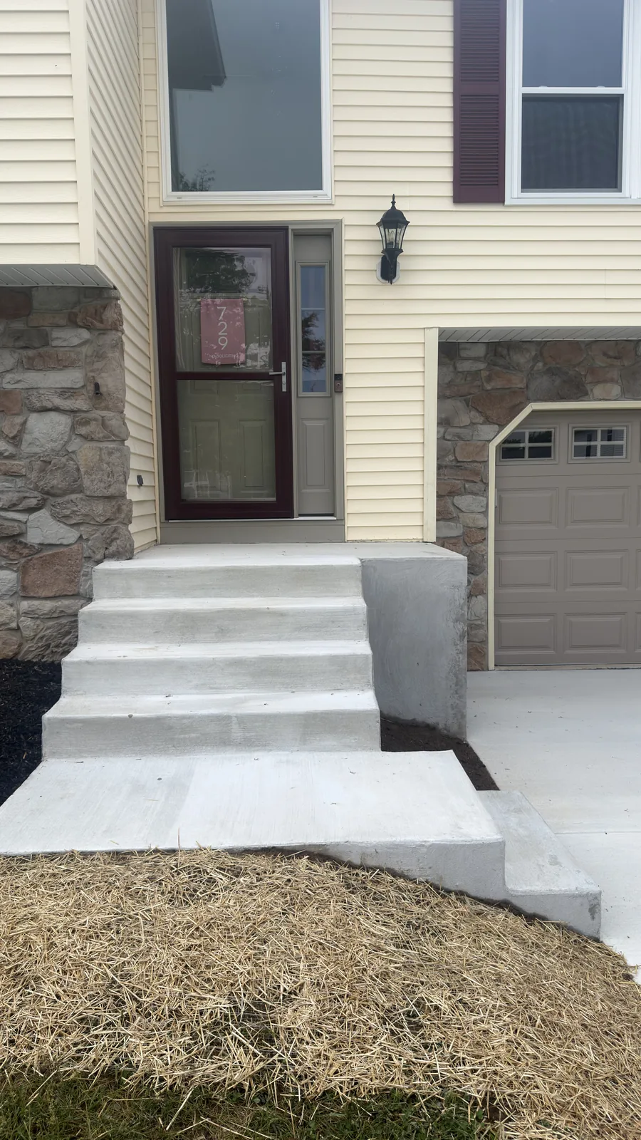 Stamped concrete steps at a front entry in New Castle County, DE