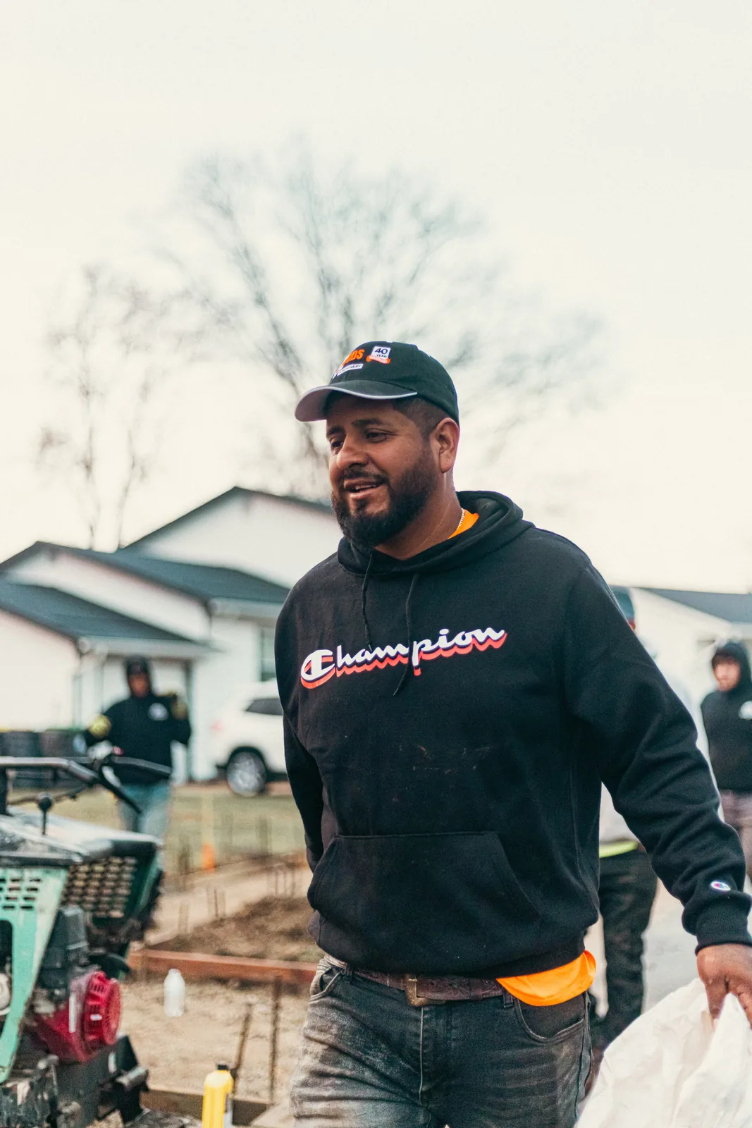 Tri-County Construction team member on a concrete job site in New Castle County, DE
