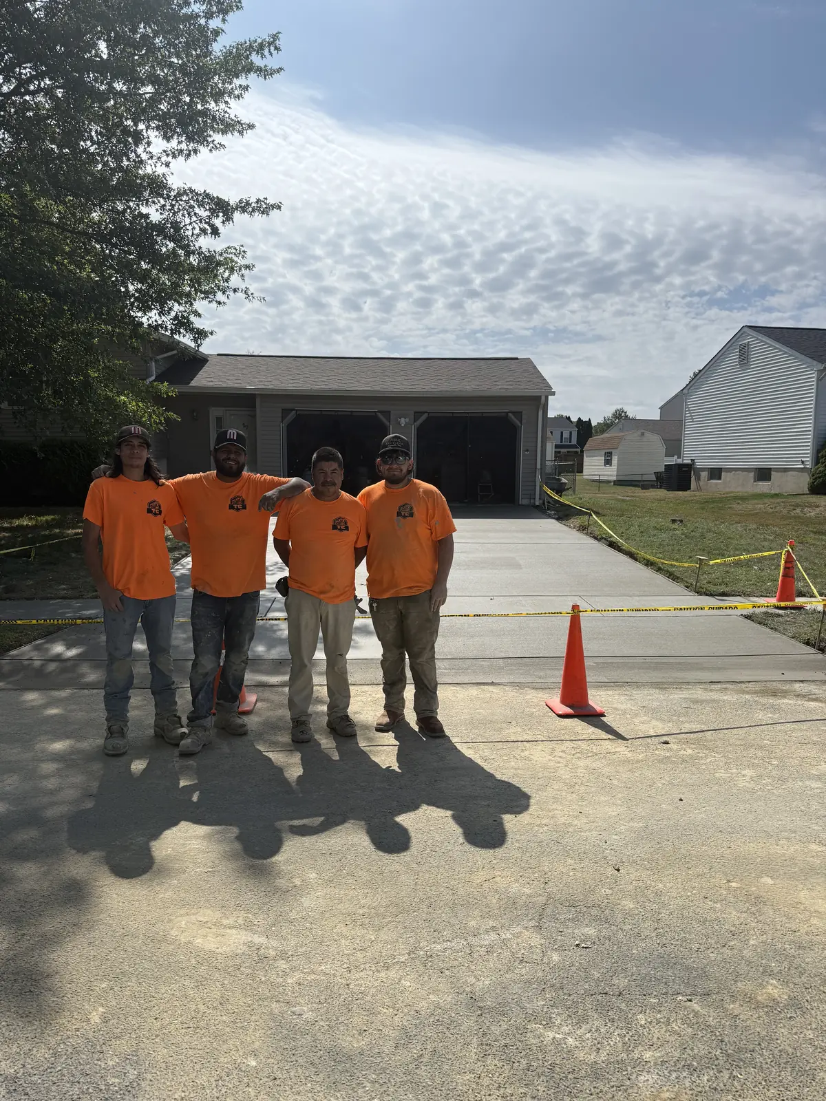 Tri-County Construction crew at a New Castle County, DE concrete job site