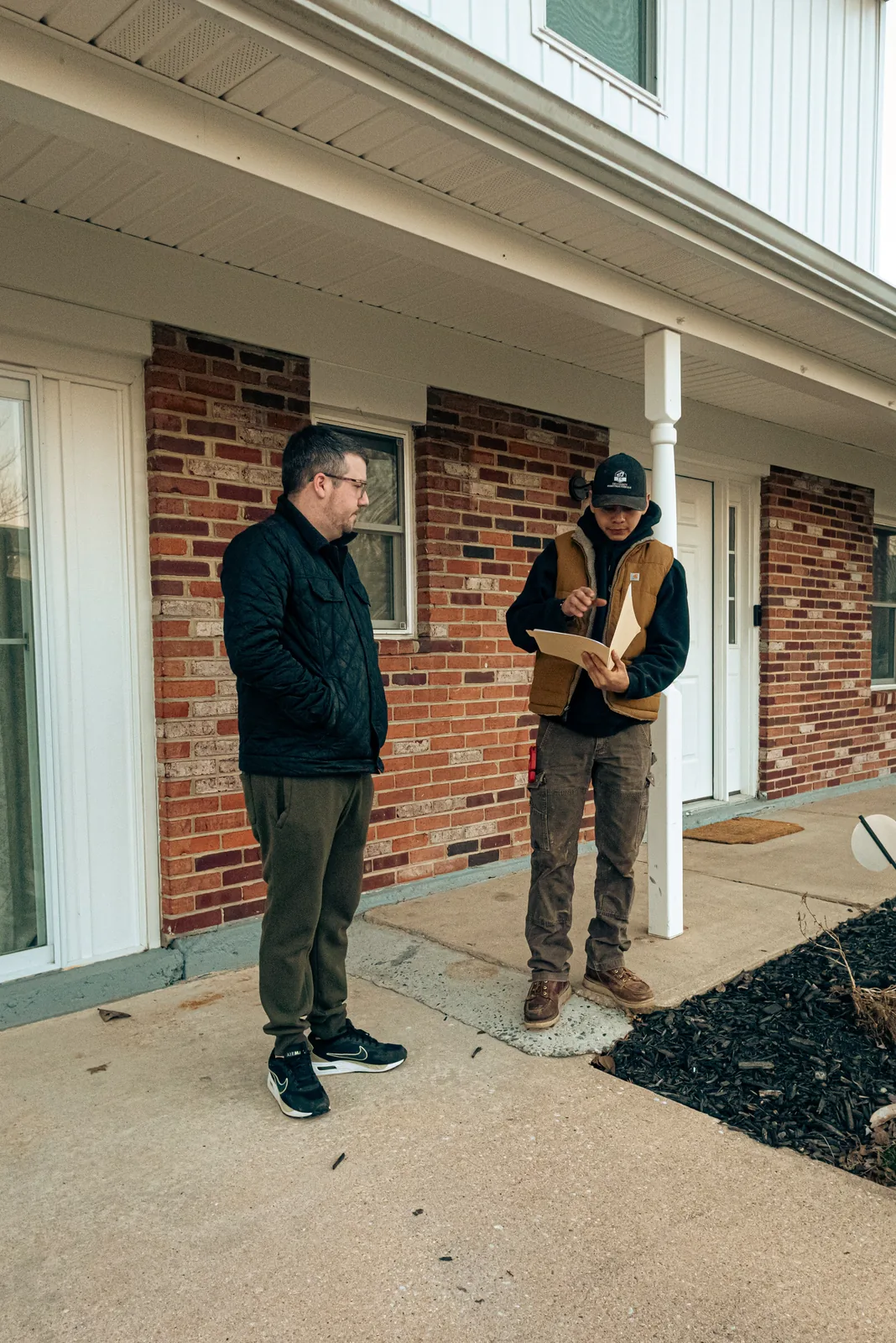 Tri-County Construction father-and-son crew on a job site in New Castle County, DE