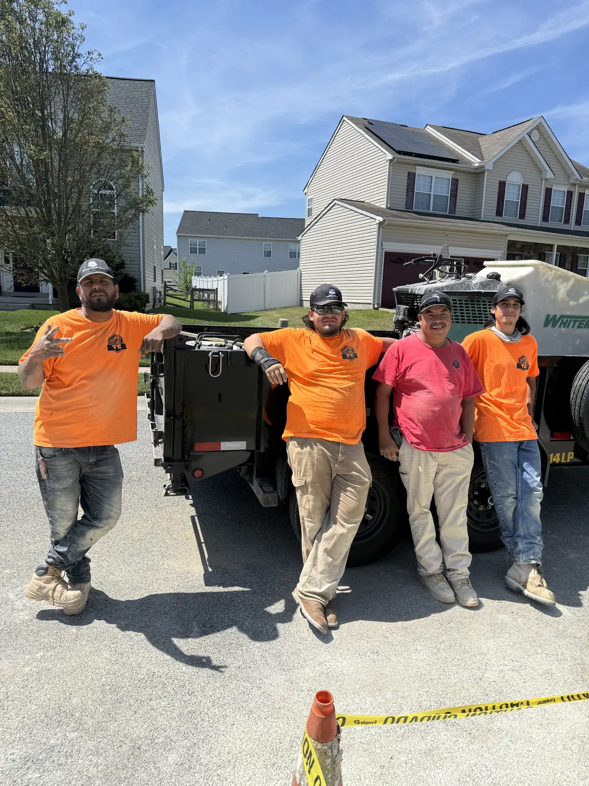 Tri-County Construction team on a residential job in New Castle County, DE