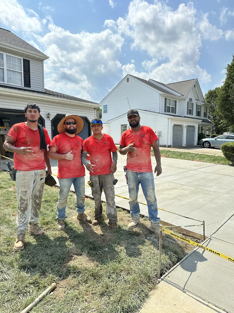 Tri-County Construction crew on a concrete job site in New Castle County, DE