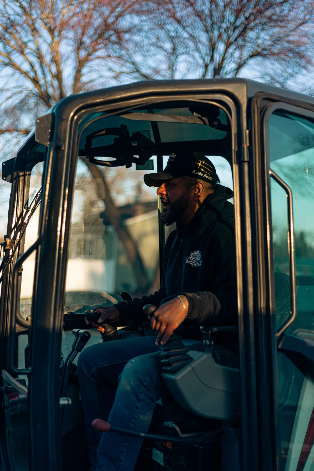 Tri-County Construction operator running heavy equipment in New Castle County, DE